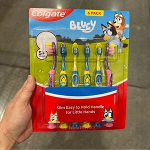 Colgate Bluey Kids Toothbrush Set - Blue, Yellow, Pink